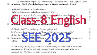 Class8 English  Annual Exam Question Paper  Session 202425 Session Ending Exam for KVS students [upl. by Celinda]