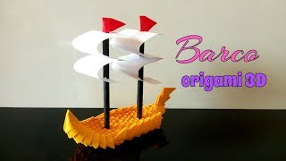 BARCO ORIGAMI 3D con POCAS PIEZAS [upl. by Acinad]