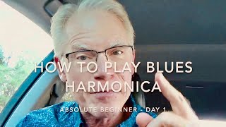 How To Play Blues Harmonica – Absolute Beginner  Day 1 [upl. by Engenia]