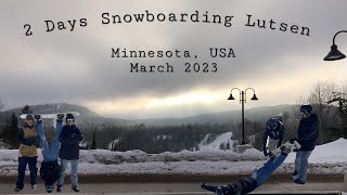 Snowboarding at Lutsen Mountain Minnesota USA [upl. by Aimil]