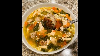 Chicken Escarole Soup Recipe Italian Wedding Soup [upl. by Ahsemrak139]