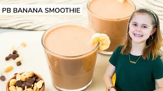 PEANUT BUTTER BANANA SMOOTHIE  just 4ingredients [upl. by Nyletac]