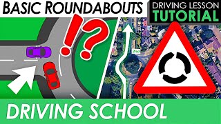 Basic Roundabouts Explained  Driving Tutorial [upl. by Ayanat748]