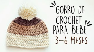 GORRO DE CROCHET PARA BEBE FACIL  3  6 MESES  Daniis Ways ♡ [upl. by Inajna]