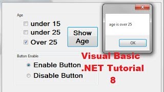 Visual Basic NET Tutorial 8  How to use RadioButtons and CheckBoxes in Visual Basic [upl. by Anor]