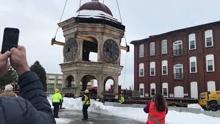 Biddeford Mills Clock Tower moved [upl. by Shreeves]