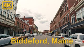 Driving in Downtown Biddeford Maine  4K60fps [upl. by Harat]