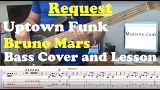 Uptown Funk  Bass Cover Request and Lesson [upl. by Donall]