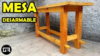 COMO HACER MESA DE MADERA DESARMABLE HOW TO CREATE A WOODEN TABLE [upl. by Ahsirpac]