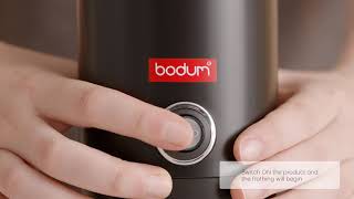 BODUM®  How To  Bistro Electric Milk Frother [upl. by Asiar722]