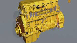 ENGINE ASSEMBLY ANIMATION WITH PART NAMES LABELLED [upl. by Alohcin]