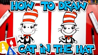 How To Draw The Cat In The Hat Easy Cartoon Version [upl. by Spancake]