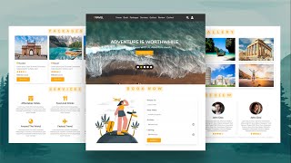 Create A Responsive Tour amp Travel Agency Website Design Using HTML  CSS  JAVASCRIPT  Step By Step [upl. by Esila]