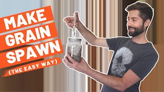 The EASY Way To Make Mushroom Grain Spawn For Growing Mushrooms At Home [upl. by Azriel]