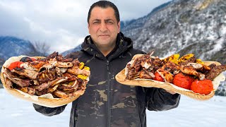 I PREPARED A WHOLE MOUNTAIN OF FOOD TO KEEP EVERYONE FULL LAMB AND CHICKEN SHISH KEBAB [upl. by Lovering]