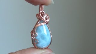 Basic Cabochon Wrap Wire Wrapped Pendant Beginner [upl. by Ainiger]