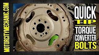 Quick Tip Installing Torque Converter Bolts [upl. by Dnanidref]