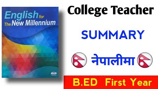 CollegeTeacher summary in nepaliBed first year compulsory english [upl. by Senga]