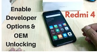 Redmi 4 How to enable developer options amp OEM Unlocking [upl. by Mckeon]