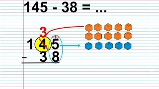 Apprendre à poser une soustraction avec une retenue [upl. by Leesen]