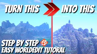 How to Use WorldEdit in Minecraft Making a Mountain Range Step by Step Tutorial World Edit Basics [upl. by Mcdougall]