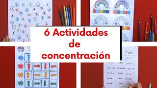 6 ACTIVIDADES PARA TRABAJAR ATENCIÓN Y CONCENTRACIÓN [upl. by Fifi]