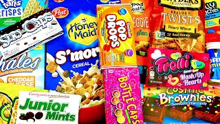 SNACK PARTY MampMs Pop Tarts Onion Rings Oreo Lays Potato Chips Crackers Cereal Chocolate Candies [upl. by Turmel]