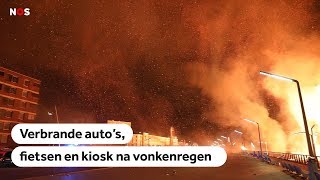 SCHEVENINGEN Bizarre vonkenregen zorgt voor problemen [upl. by Atnima828]