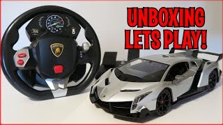 UNBOXING amp LETS PLAY  114 Scale Lamborghini Veneno RC car  FULL REVIEW [upl. by Eisor]