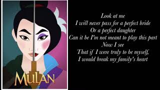 Mulan  reflection lyrics [upl. by Ahtivak]