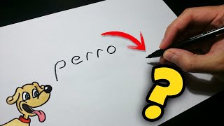 CÓMO CONVERTIR la PALABRA PERRO en DIBUJO 😀🐶✅ [upl. by Abdu890]