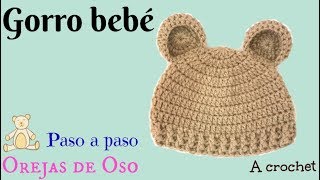 ðŸ§¸Gorro Bebe Orejas de OSO 36M A crochetðŸ§¸Ganchillo Bear hat [upl. by Ja]