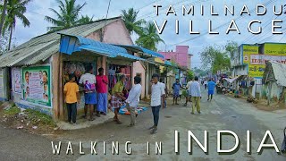 Village Life in Tamil Nadu  Walking through the rural roads Indian villages  4K ASMR Walking video [upl. by Heathcote]