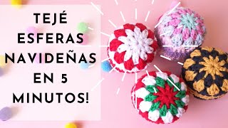 ¿Cómo tejer esferas navideñas en 5 minutos  Navidad DIY  Ganchillo  Crochet [upl. by Ellemac]