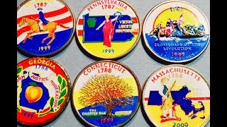 Painted State Quarter Set 1999 amp 2000 [upl. by Hescock]