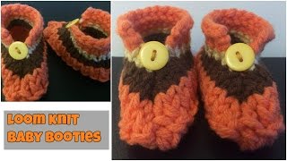 Loom Knit Baby Booties [upl. by Ridan239]