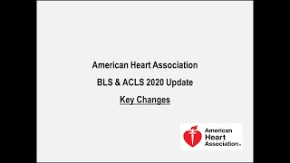 AHA BLS amp ACLS 2020 Update  Key changes [upl. by Rind]