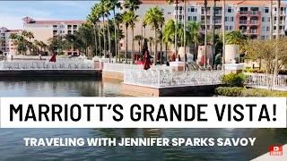 Marriott Grande Vista Tour Pools grounds room Disney Orlando Florida [upl. by Jaal64]