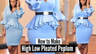 High Low Peplum Top Cutting and Stitching Pleated Peplum Top [upl. by Baird]