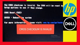 CMOS checksum is invalid  Fix the computer startup problem  HPDELLASSUS [upl. by Ibot]