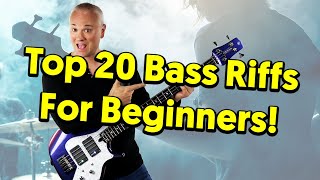 Top 20 MUST KNOW Bass Riffs For Beginners tabs amp tutorial [upl. by Tichonn841]