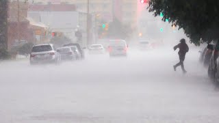 Storm in Poland Heavy rain and hail flooded the streets of Krakow [upl. by Hanley]