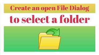 how to use open file dialog to select a folder C [upl. by Herculie]