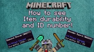 Minecraft Tips and Tricks How to see item durability and id number  NO MODS [upl. by Liva890]