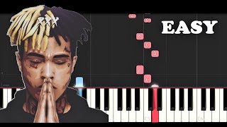 XXXTentacion  Moonlight EASY Piano Tutorial [upl. by Kosel]