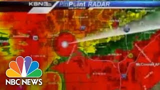 Raw Tornado Hits TV Station Weatherman Takes Cover  Archives  NBC News [upl. by Aihseym287]