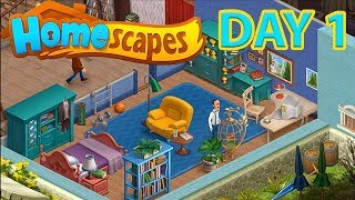 HOMESCAPES Gameplay  Android  iOS   DAY 1 Walkthrough [upl. by Decato15]