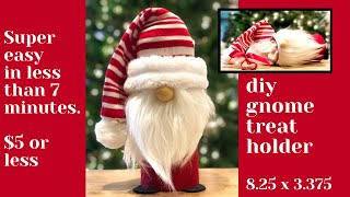 DIY Christmas Gnome Treat Holder TutorialNo sew gnomeDIY gnomes [upl. by Rolo965]