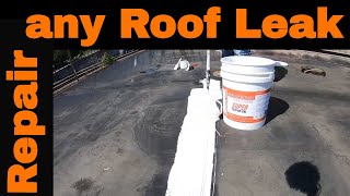 Use this Flat Roof Coating to RepairFix leaks Extend EPDM Rubber Roof Life  SUPER SILICONE SEAL [upl. by Ahsemrak]