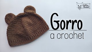 Gorro de oso para bebé a crochet🐻  varias tallas  paso a paso [upl. by Nikolas]